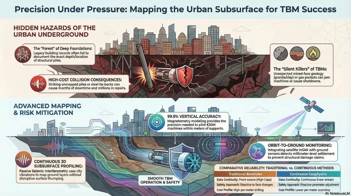 Infographic on urban subsurface mapping for TBMs