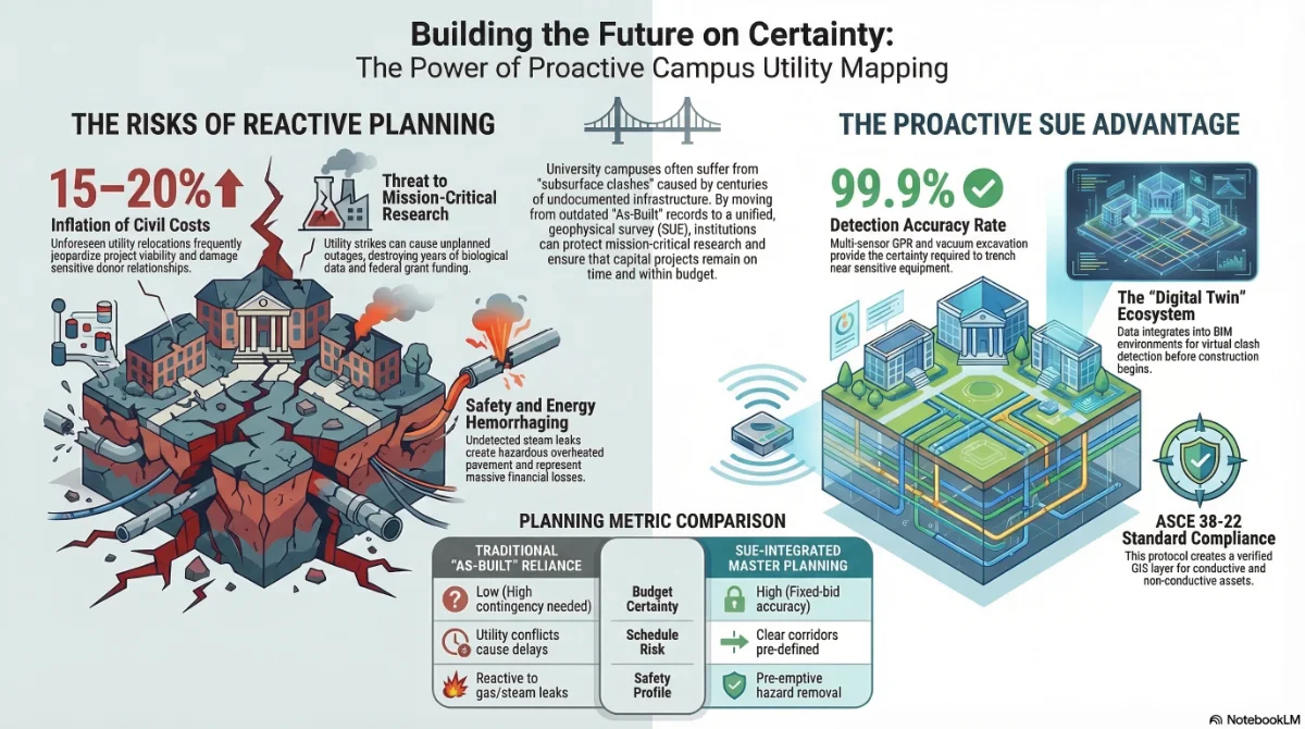 Illustration of campus utility mapping