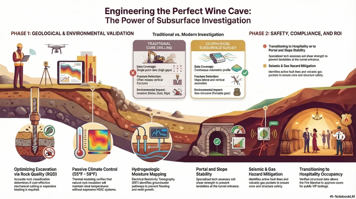 Diagram of subsurface investigation techniques