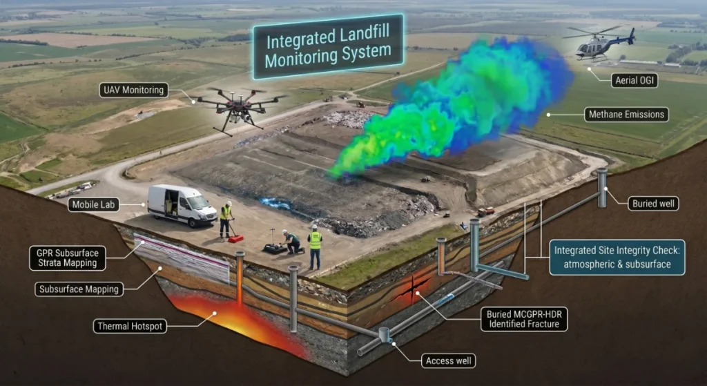 Mobile lab monitoring thermal anomalies in energy infrastructure.