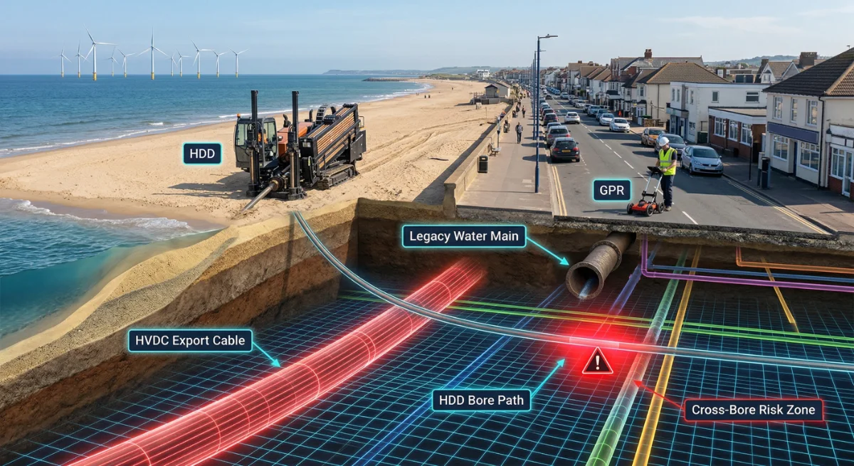 Diagram of offshore wind cable installation
